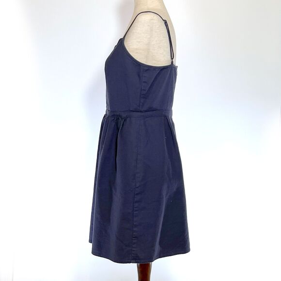 J Crew Factory Blue Dress Adjustable Straps Pockets Size 10 - Picture 4 of 8